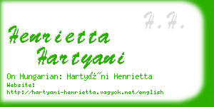 henrietta hartyani business card